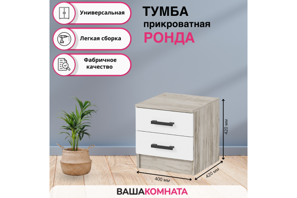 Тумба прикроватная ТБ "РОНДА"