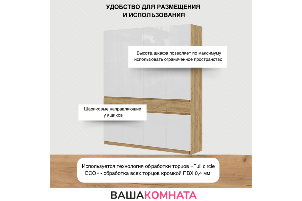 Шкаф четырехдверный "БОСТОН" ШК-004 МДФ